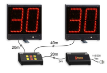 Water polo 30 second shot-clock timer, pair of 30s + console + 24V adapter